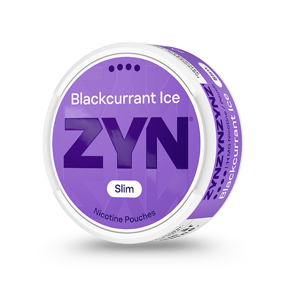 ZYN Blackcurrant Ice Slim Extra Strong nicotine pouches at Pouchhut NZ