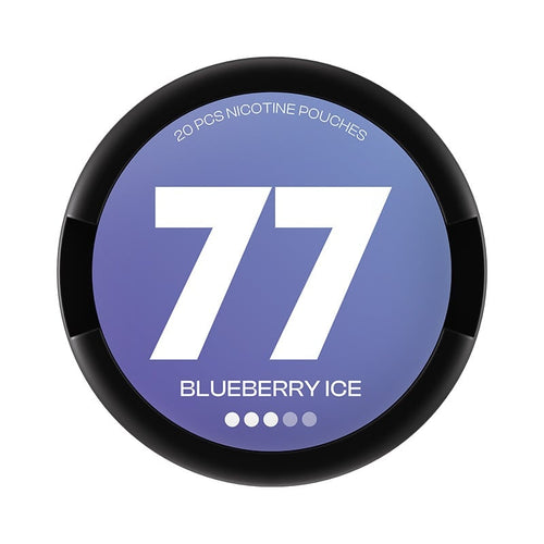 77 Blueberry Ice nicotine pouches at Pouchhut NZ
