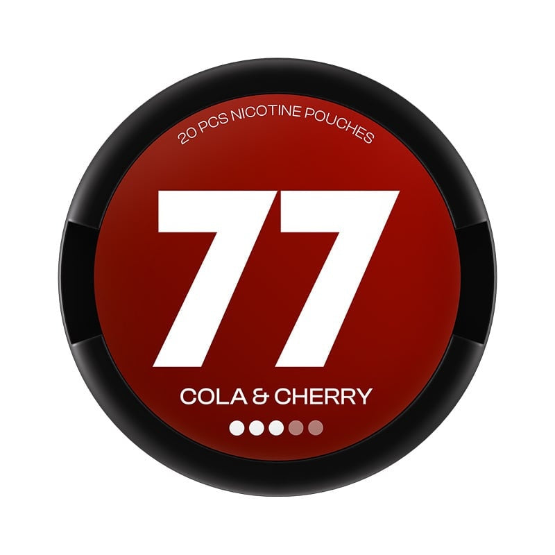 77 Cola & Cherry nicotine pouches at Pouchhut NZ