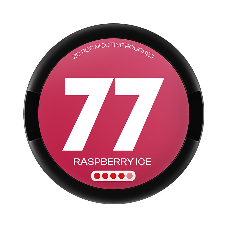 77 Raspberry Ice Extra Strong nicotine pouches at Pouchhut NZ