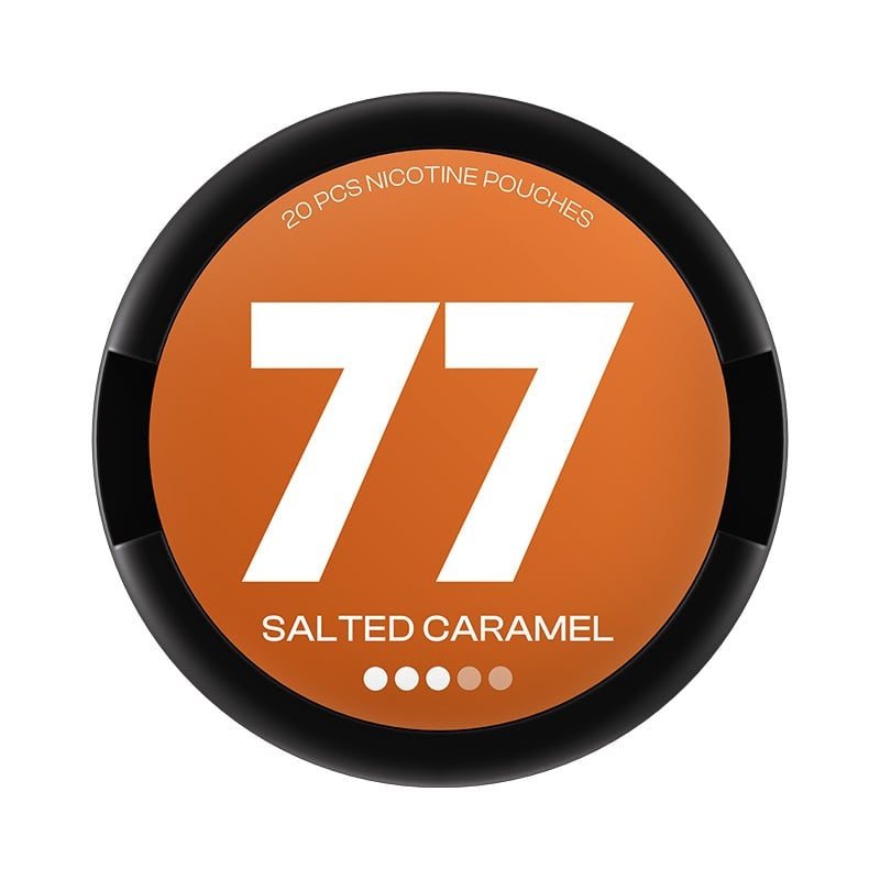 77 Salted Caramel nicotine pouches at Pouchhut NZ