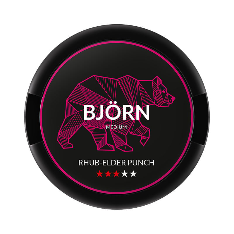 BJÖRN Rhub-Elder Punch Medium nicotine pouches at Pouchhut NZ