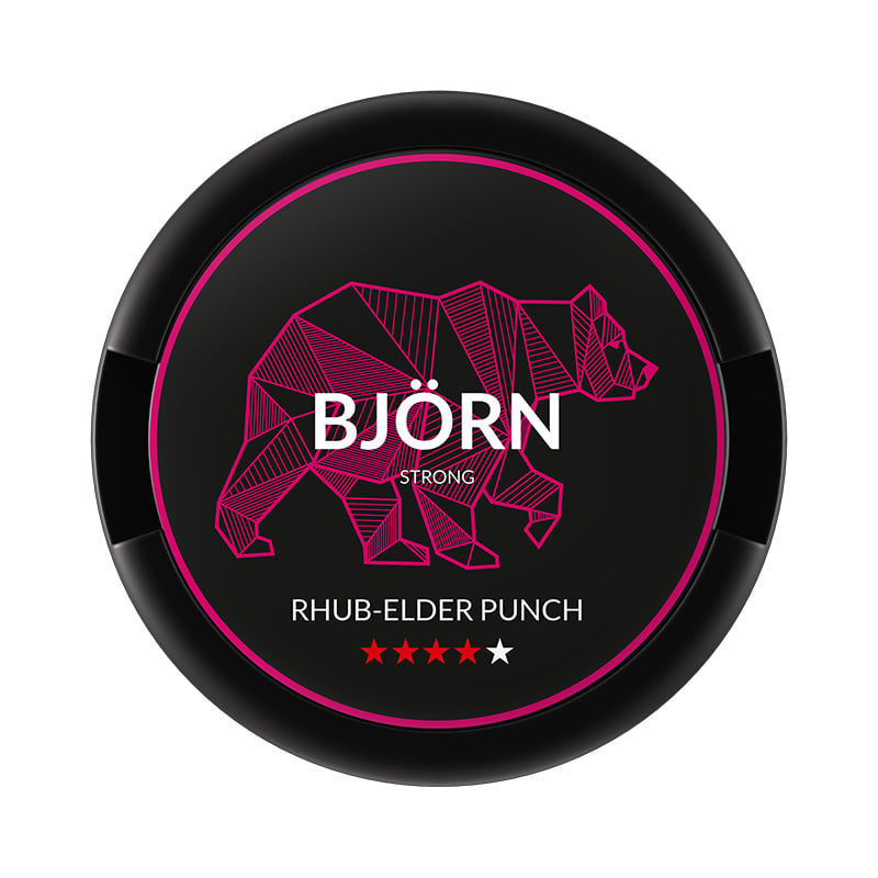BJÖRN Rhub-Elder Punch Strong nicotine pouches at Pouchhut NZ