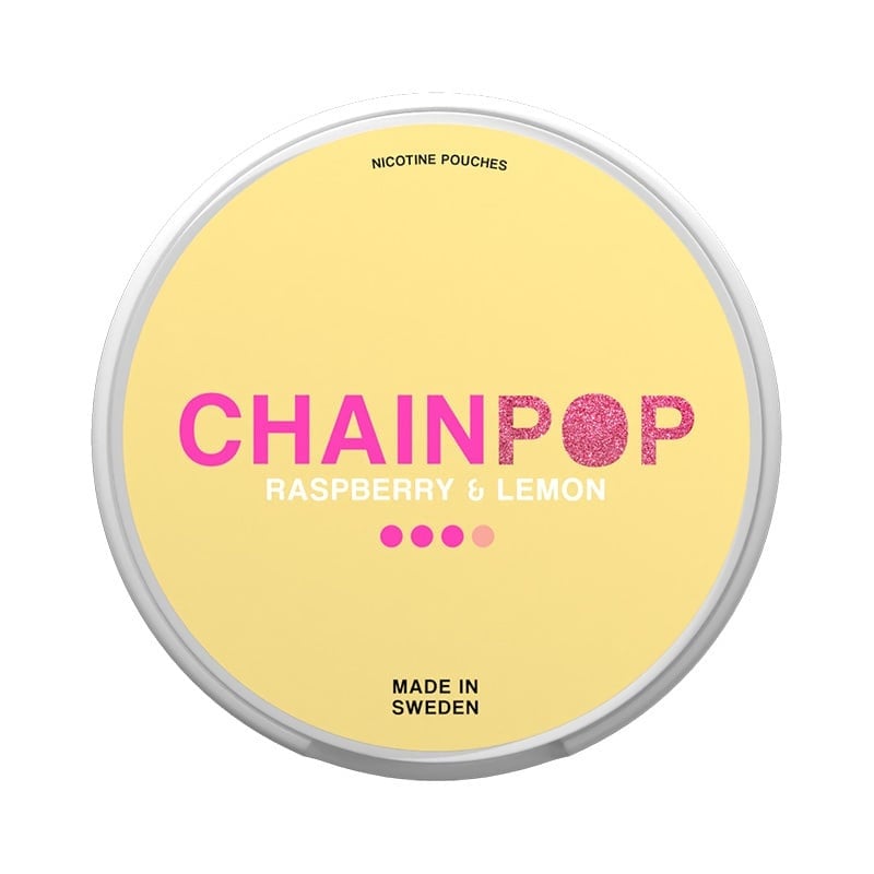 CHAINPOP Raspberry & Lemon nicotine pouches at Pouchhut NZ