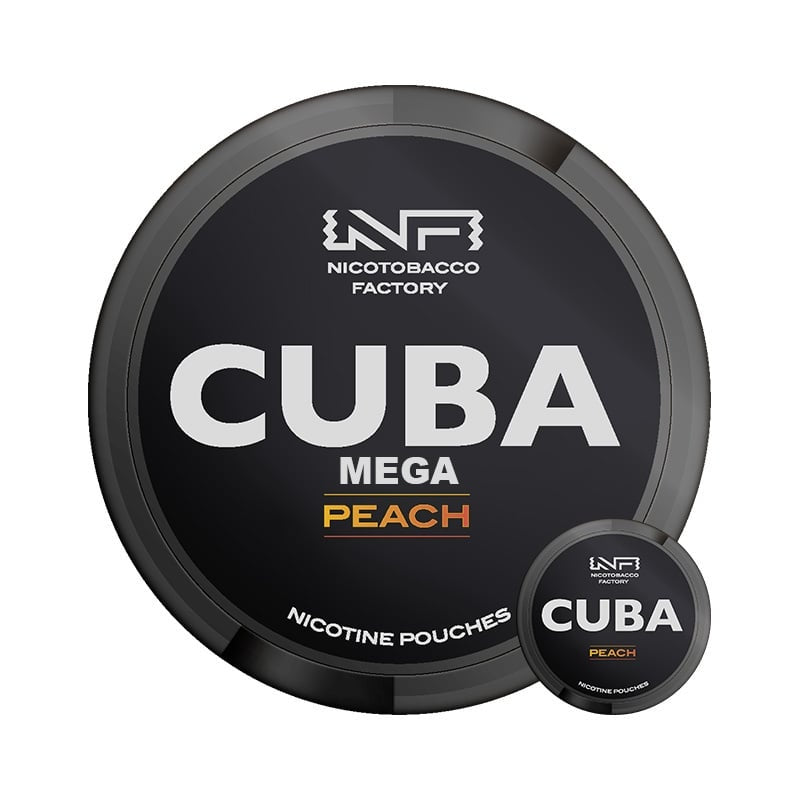 CUBA MEGA Peach White nicotine pouches at Pouchhut NZ