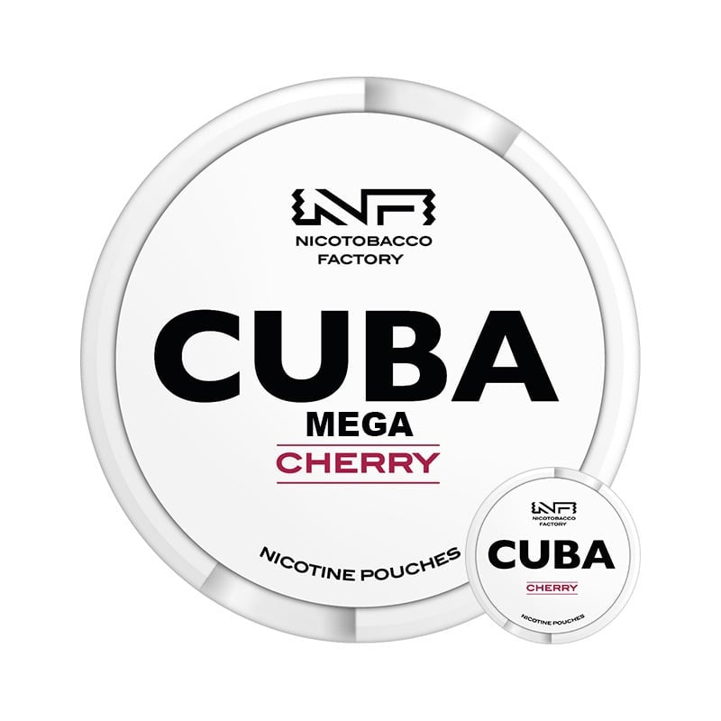 CUBA MEGA WHITE Cherry nicotine pouches at Pouchhut NZ