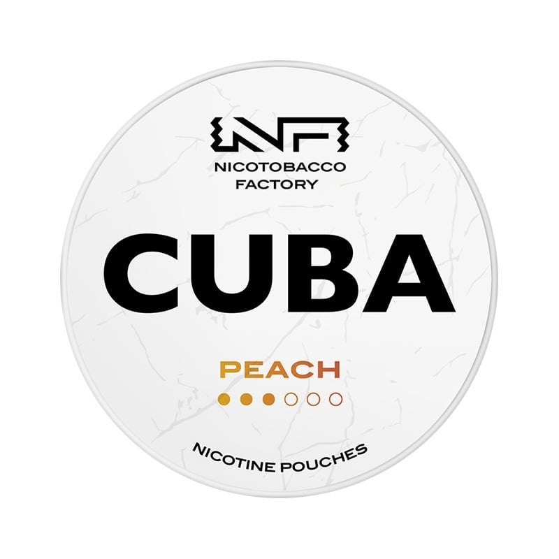 CUBA Peach Medium nicotine pouches at Pouchhut NZ