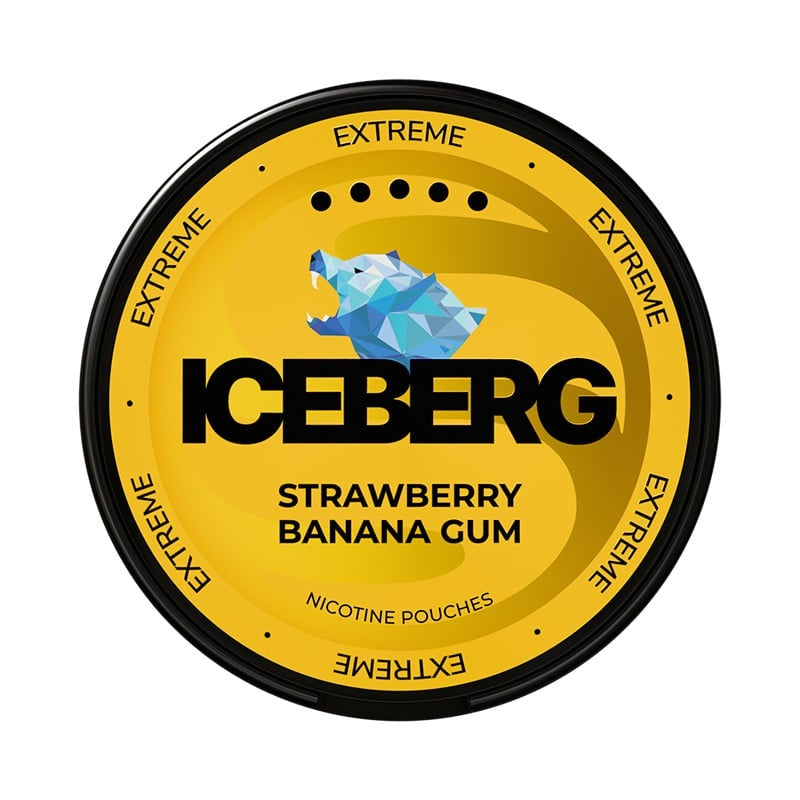 ICEBERG Extreme Strawberry Banana Gum nicotine pouches at Pouchhut NZ