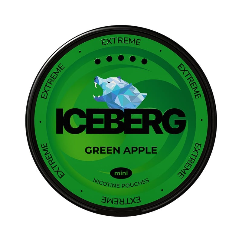 ICEBERG Green Apple Mini Extreme nicotine pouches at Pouchhut NZ