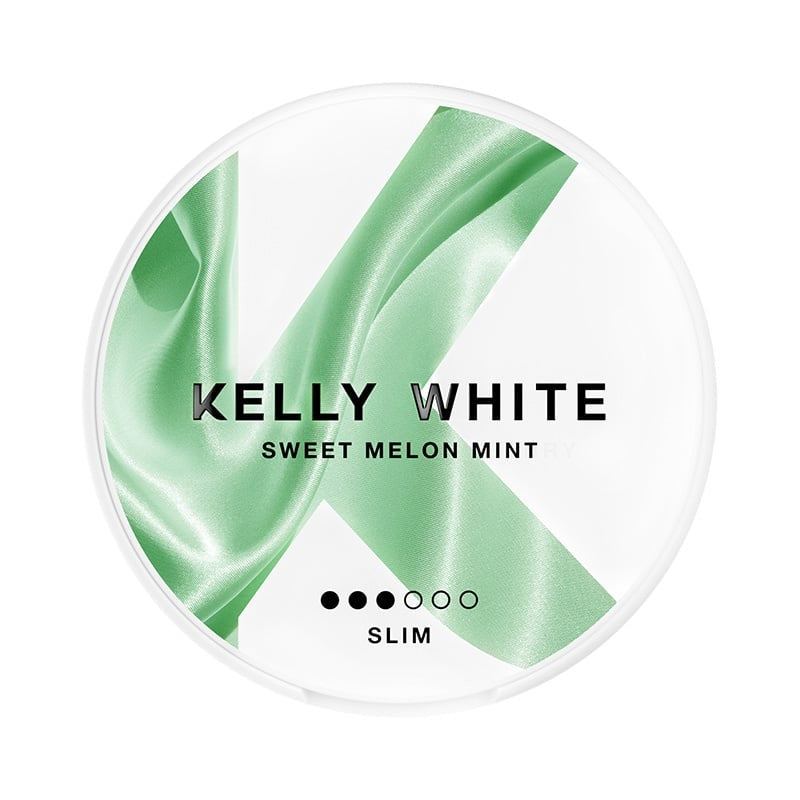 KELLY WHITE Sweet Melon Mint Slim nicotine pouches at Pouchhut NZ