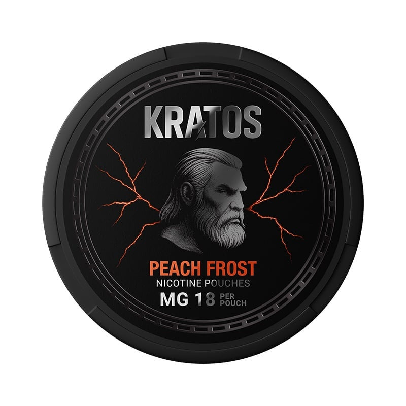 KRATOS Peach Frost Strong nicotine pouches at Pouchhut NZ