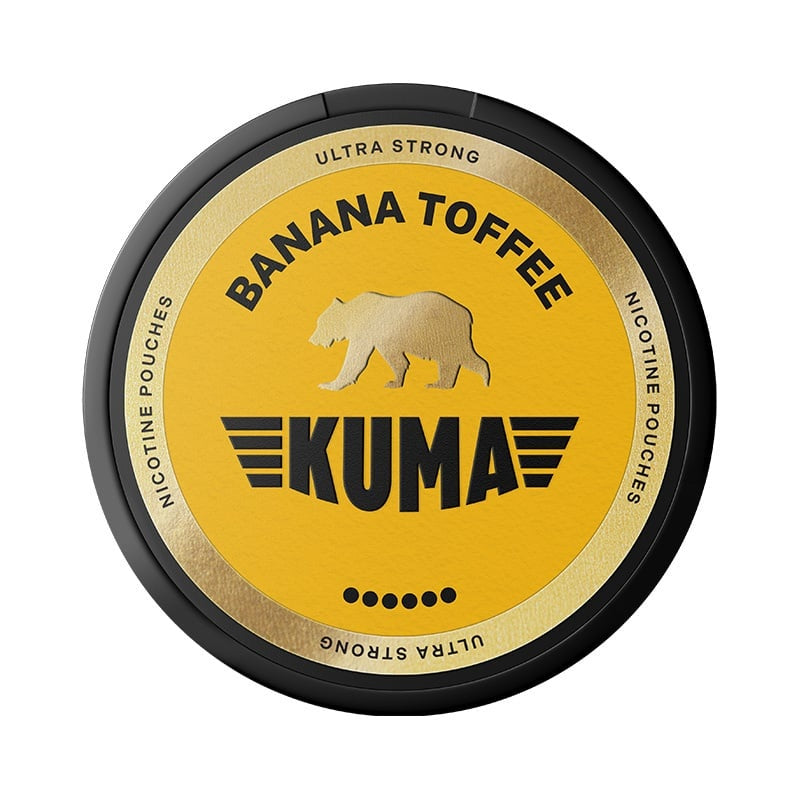 KUMA Banana Toffee Ultra Strong nicotine pouches at Pouchhut NZ