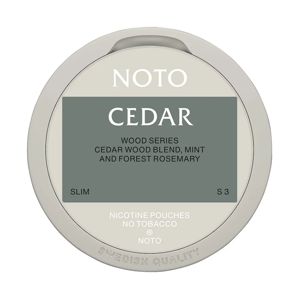 NOTO Cedar nicotine pouches at Pouchhut NZ