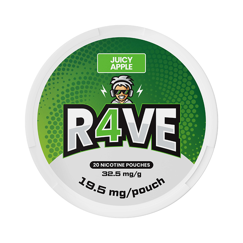 R4VE - Juicy Apple Strong nicotine pouches at Pouchhut NZ