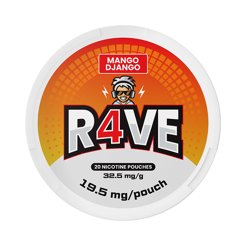 R4VE - Mango Django Strong nicotine pouches at Pouchhut NZ