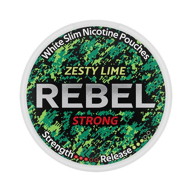 REBEL Zesty Lime Strong nicotine pouches at Pouchhut NZ