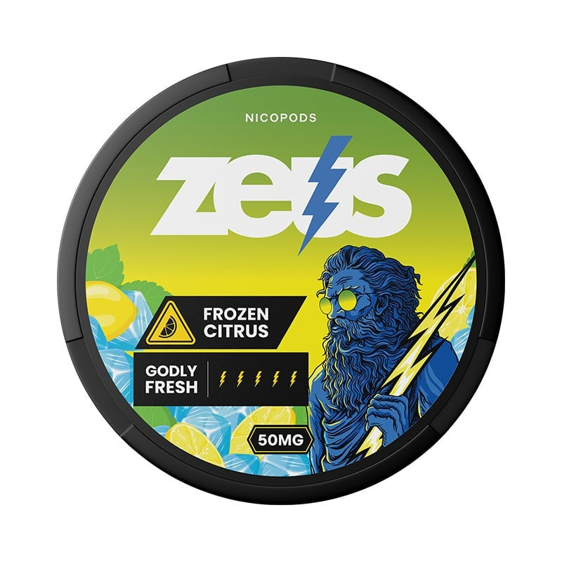 Zeus Frozen Citrus Extra Strong nicotine pouches at Pouchhut NZ